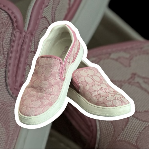 Coach Kids Pink Slip-On Shoes - Picture 1 of 4